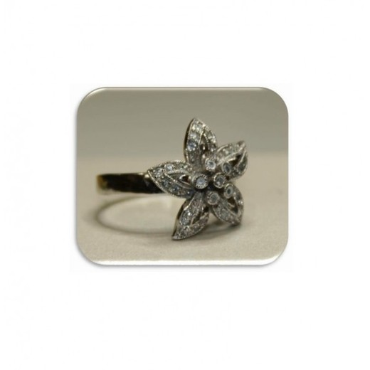 Anillo Xernus Plata NF1670 Flor Con Circonitas