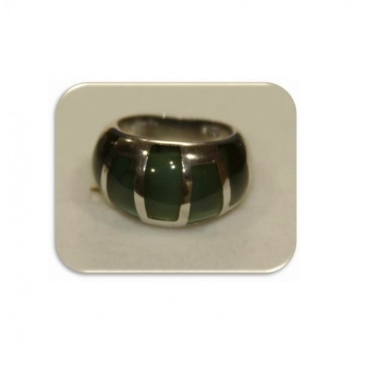 Anillo Xernus Plata NF1750 Resina Verde