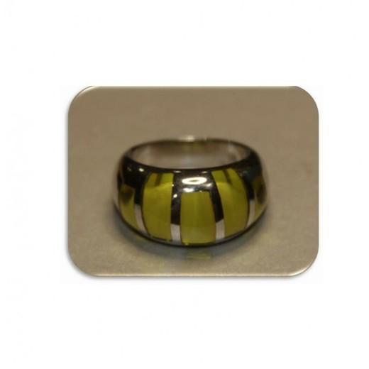 Anillo Xernus Plata NF1751 Resina Verde