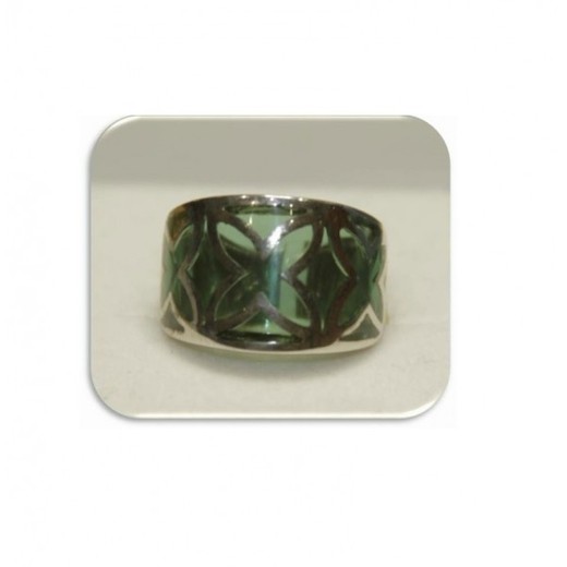 Anillo Xernus Plata NF1763 Resina Verde