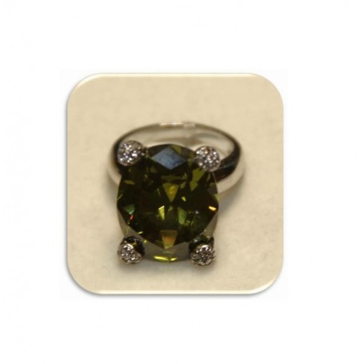 Anillo Xernus Plata NF1829B Circonitas Y Peridoto Engastado