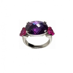 Anillo Xernus Plata NF1838A Cristales Amatista