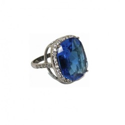 Anillo Xernus Plata NF1921A Circonitas Cristal Azul