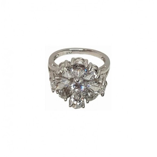 Anillo Xernus Plata NF2652 Flor Con Circonitas