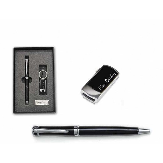 Bolígrafo + USB 16GB Pierre Cardin PCD0109/3N Acero Bicolor Negro