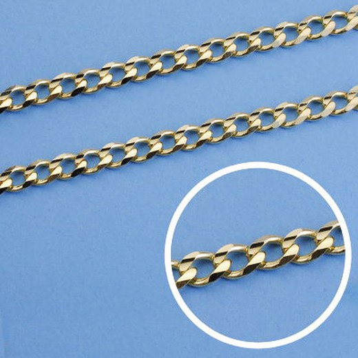 18kts Gold Solid Curb Chain Length 50cm Width 4mm 18000030
