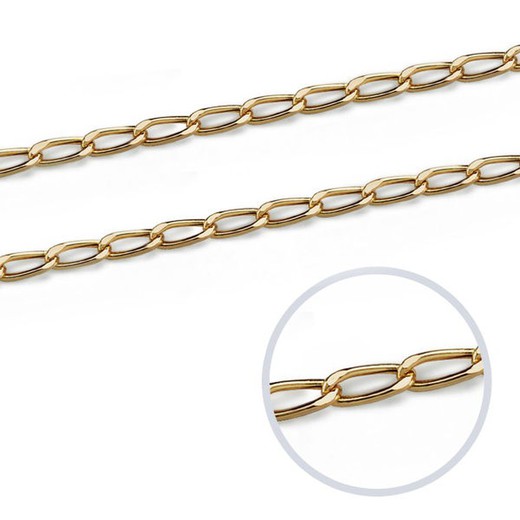 18kts Gold Hollow Bilbao Chain Length 50cm Width 1,5mm 26003550