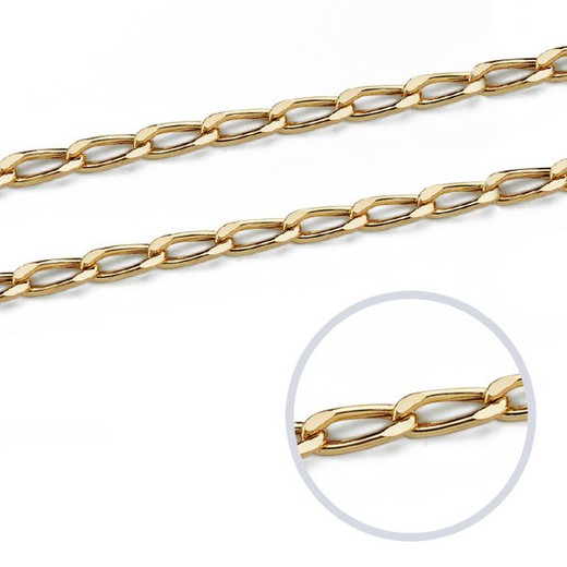 18kts Guld hul Bilbao kæde længde 50cm bredde 2mm 26005250