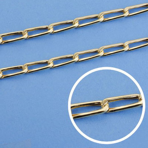18kts Guld hul Bilbao kæde længde 50cm bredde 4mm 16000261