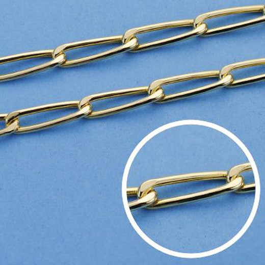18kts Gold Hollow Bilbao Chain Length 50cm Width 4mm 20001650