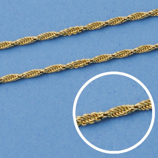 Massief gouden koord ketting 18kts lengte 60 cm breedte 1 mm 26001047