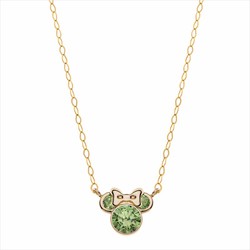 Cadena Disney Oro 9kts 9K0025C Minnie Circonitas Verdes