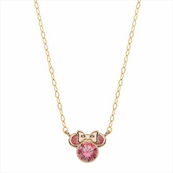 Corrente de ouro 9kt Disney 9K0027C Minnie Fúcsia Zircônia