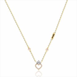 Disney-Kette Bicolor Gold Silber 18 Karat 18K0001C Rosa Saphir-Herz