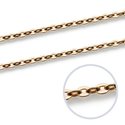 18kts Gold Hollow Forced Chain Length 45cm Width 1.2mm 08000345