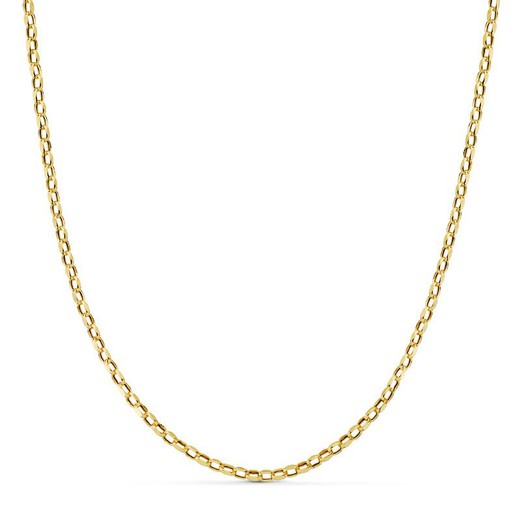 18-karatowy złoty, pusty, wymuszony łańcuszek, długość 50 cm, szerokość 2 mm, 26006150