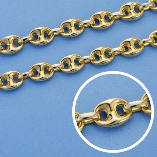 18kts Guld hul knude kæde længde 50cm bredde 6mm 24001650