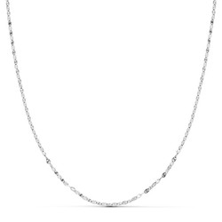 Cadena Oro Blanco Diamantada 18kts Largo 45cm Ancho 1,5mm 27001645