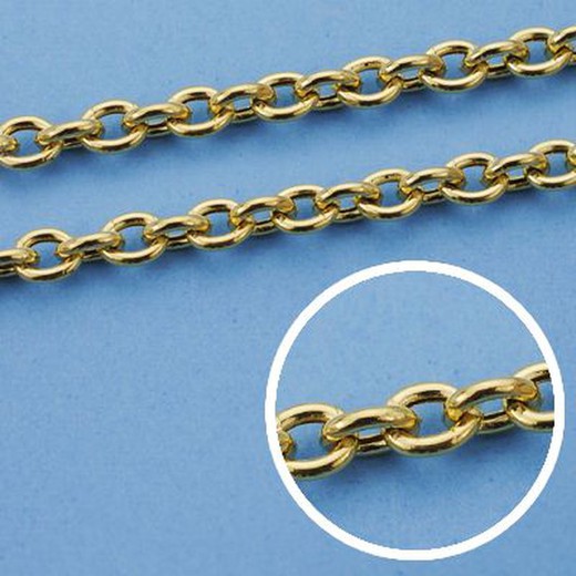 18kts gouden holle Rolo ketting lengte 45 cm breedte 4 mm 20000241