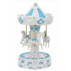 Carrousel Musical Caballitos Celeste B4182-02C 12x22cm