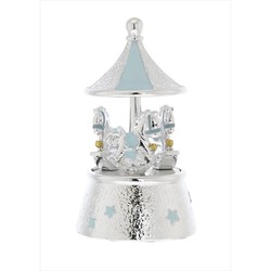 Carrousel Musical Caballitos Celeste B4191C 10x17cm