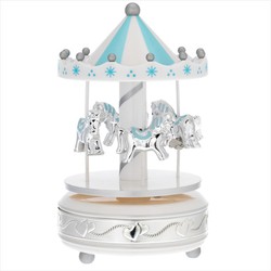 Carrousel Musical Caballitos Celeste B4201-02C 10x18cm