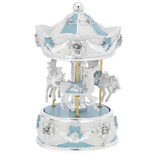 Carrousel Musical Caballitos Celeste B4211-01C 16cm