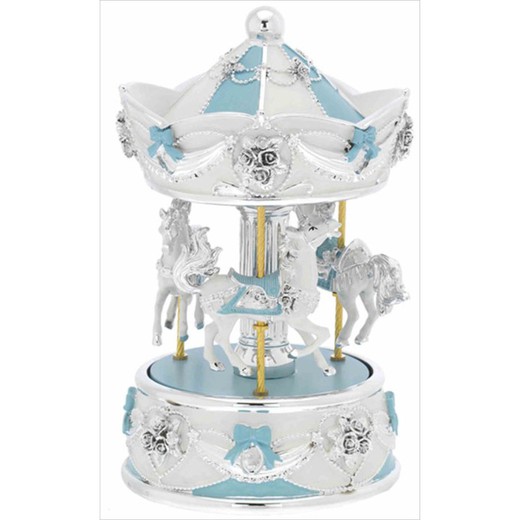 Carrousel Musical Caballitos Celeste B4211-02C 20cm