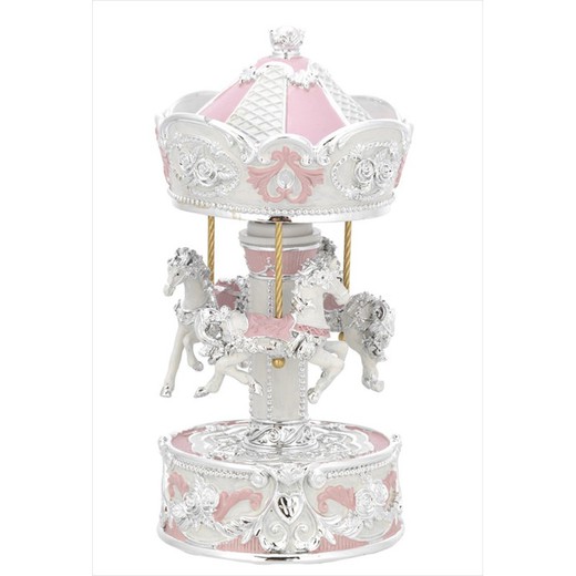 Carrousel Musical Caballitos Rosa B4182-01R 9x20cm