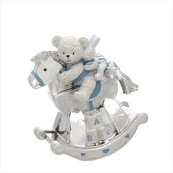 Carrousel Musical Oso Conejo Y Caballo Celeste B4204C