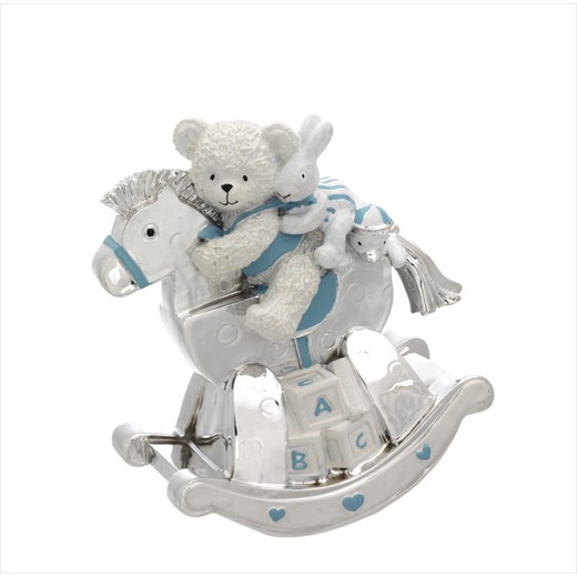 Carrousel Musical Oso Conejo Y Caballo Celeste B4204C