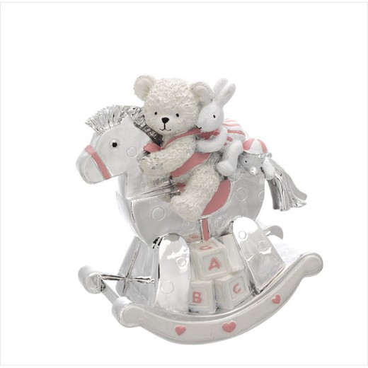 Carrousel Musical Oso Conejo Y Caballo Rosa B4204R