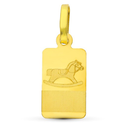 18-karatowy złoty talerz z koniem 16x8mm Baby 16071