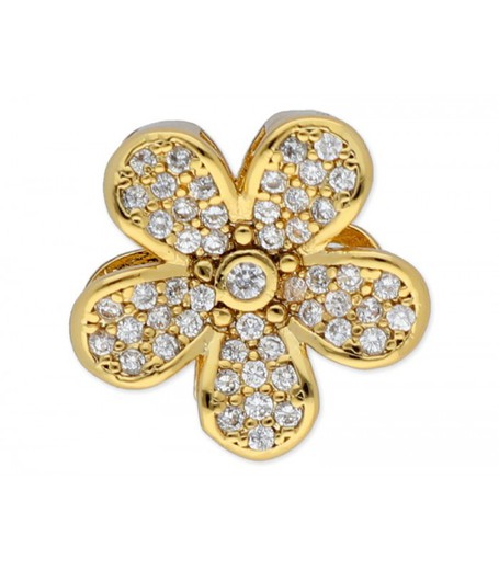 Charm Acero Dorado Mujer Liska LM37-D Flor Circonitas