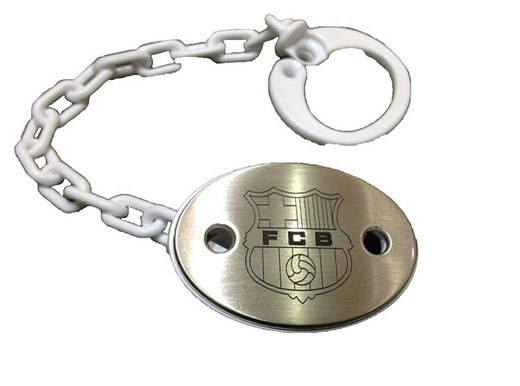 FC Barcelona silver pacifier holder