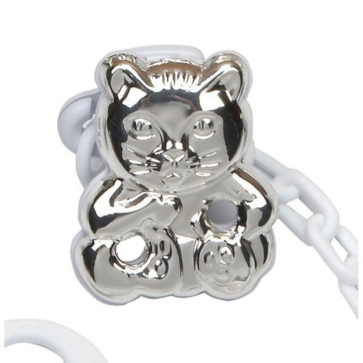 Cat silver pacifier holder