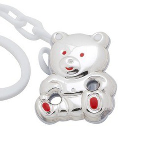 Silver Bear Color pacifier holder