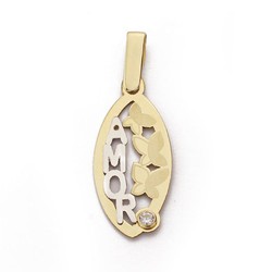 Pendentif Papillon Amour 18kts 22x10mm 16388