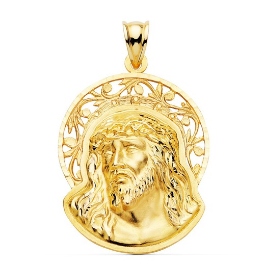 Wisiorek z głową Chrystusa 18-karatowe złote obramowanie 32x26mm P7149-427