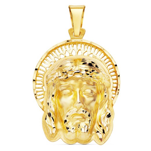 Head of Christ κρεμαστό κόσμημα 18 καρατίων Χρυσό περίγραμμα 35x25mm P7150-427