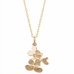 Pendentif Disney en or 9 carats avec chaîne 9K0007C Mickey Mouse