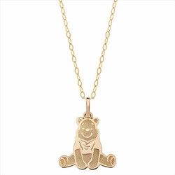 Pendentif Disney en or 9 carats avec chaîne 9K0008C Winnie l'ourson