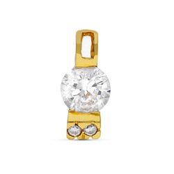 18kt Gold Zirconia Pendant 11x5mm Baby 11220-5