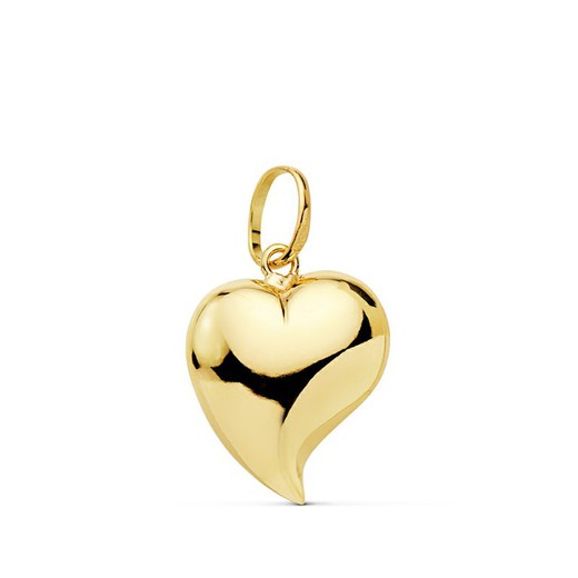 18kts gouden gladde hart hanger 15x14mm 2416