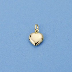 Pendente cuore liscio in oro 18 kt 9x7mm 2282