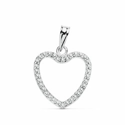 Heart Pendant OB Zircons 18kts 16X16mm 16623-OB