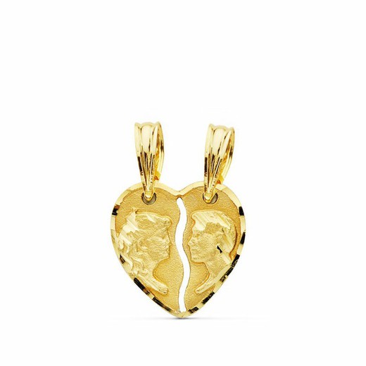 18kts gouden paar hart hanger 13x13mm 2347