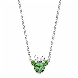 Colgante Disney Plata AG0025C Minnie Piedras Verdes