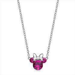 Pingente de Prata Disney AG0027C Minnie Pedras Fúcsia