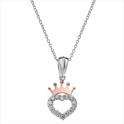 Colgante Disney Plata AG0065C Corazón Princesa Rosa